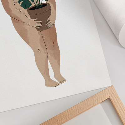 Poster na stenu Žena s kvetináčom elegancia minimalizmus pokoj