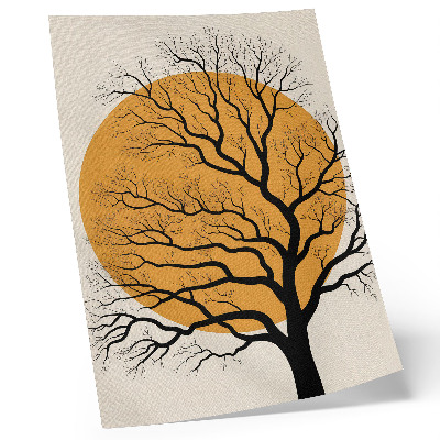 Plagát Minimalistický strom na oranžovom pozadí