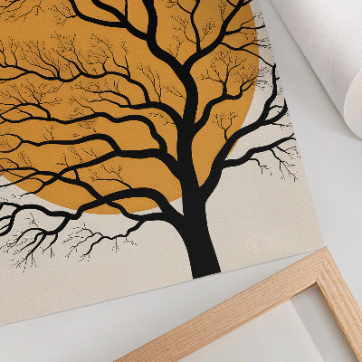 Plagát Minimalistický strom na oranžovom pozadí