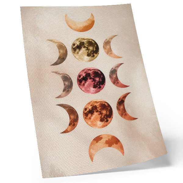 Poster na stenu Symetria mesiacov, teplé farby, kozmická atmosféra