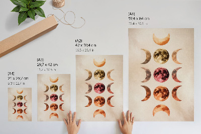 Poster na stenu Symetria mesiacov, teplé farby, kozmická atmosféra