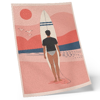 Plagát surferská doska pláž more pokoj relaxácia