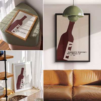 Poster na stenu Minimalistická grafika v bordových tónoch