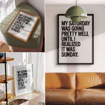 Plagát vysokokontrastná typografia s humorným posolstvom