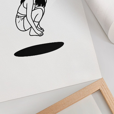 Poster na stenu Zhrbená postava na bielom pozadí bez detailov
