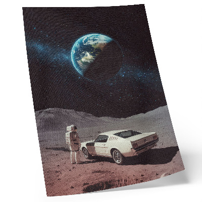 Plagát do obývačky Astronaut na Mesiaci auto Zem hviezdy