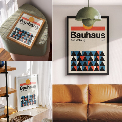 Plagát Grafika v štýle Bauhaus s oranžovým akcentom