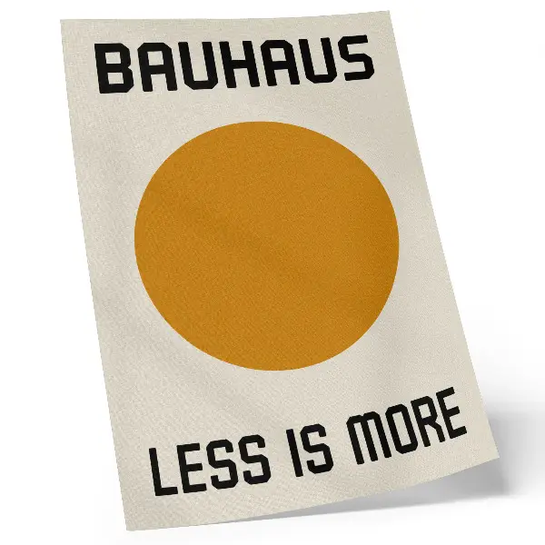 Plagát minimalistický kruh Bauhaus na krémovom pozadí