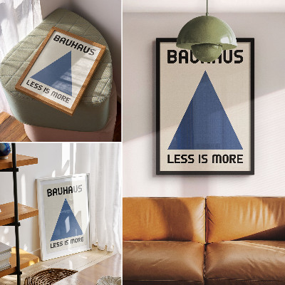 Plagát do obývačky Štýl Bauhaus sa vyznačuje geometrickou jednoduchosťou.