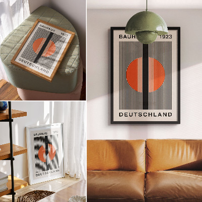 Poster na stenu Geometrický motív s kontrastom čiernej a oranžovej farby