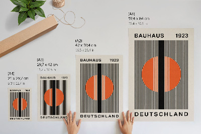 Poster na stenu Geometrický motív s kontrastom čiernej a oranžovej farby