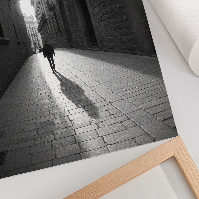 Plagát do obývačky Čiernobiela fotografia ulice s architektúrou