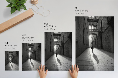 Plagát do obývačky Čiernobiela fotografia ulice s architektúrou