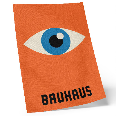Plagát Oko v geometrických tvaroch na oranžovom pozadí