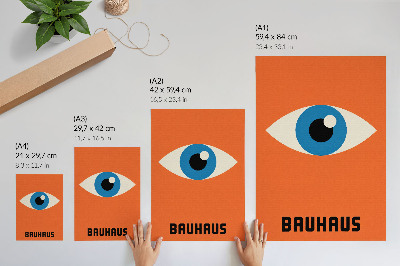 Plagát Oko v geometrických tvaroch na oranžovom pozadí
