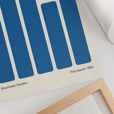 Poster na stenu Minimalistická grafika s modrými obdĺžnikmi