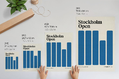 Poster na stenu Minimalistická grafika s modrými obdĺžnikmi