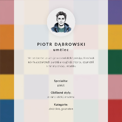 Poster na stenu Minimalistická grafika s modrými obdĺžnikmi