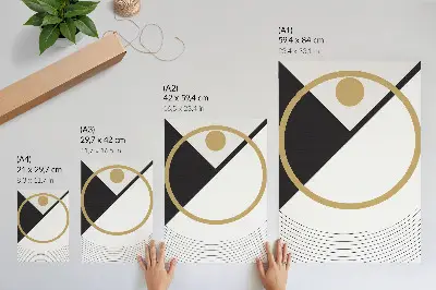 Geometrický vzor s kontrastnými farbami v modernom štýle plagát na stenu