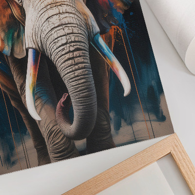 Poster na stenu Farebná silueta slona s modernými akcentmi a surrealizmom