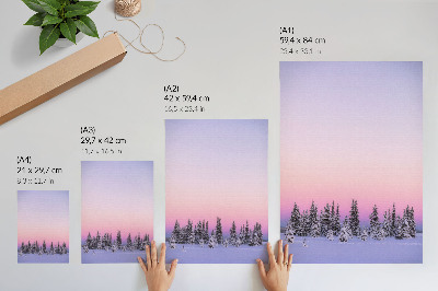 Poster na stenu Zimné stromy, náladová pastelová obloha, pokoj