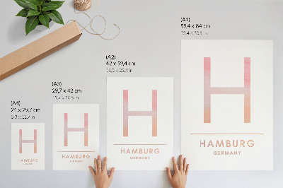 Plagát do obývačky Minimalistické písmeno H v moderných detailoch, pastelové odtiene