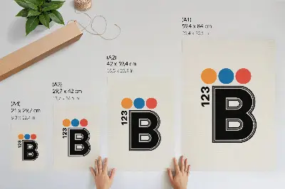 Plagát do obývačky geometrický motív listu s farebnými kvapkami