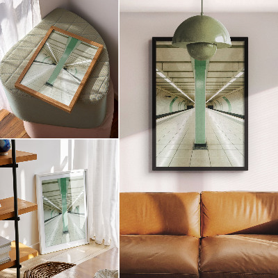 Poster na stenu Symetrická zelená štruktúra priestorového tunela
