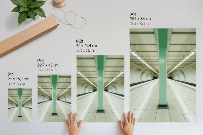 Poster na stenu Symetrická zelená štruktúra priestorového tunela