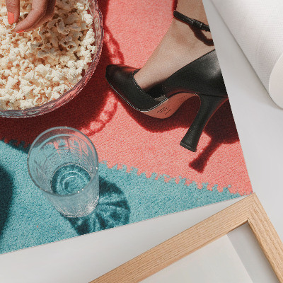 Plagát do obývačky Farebný koberec popcorn sklo elegantná postava