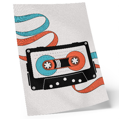 Plagát do obývačky retro pop art kazeta s farebnými značkami