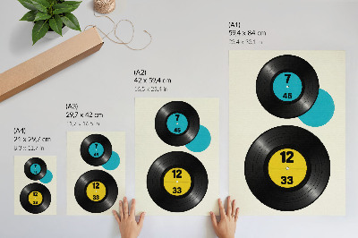 Plagát Moderné vinylové platne žlté tyrkysové