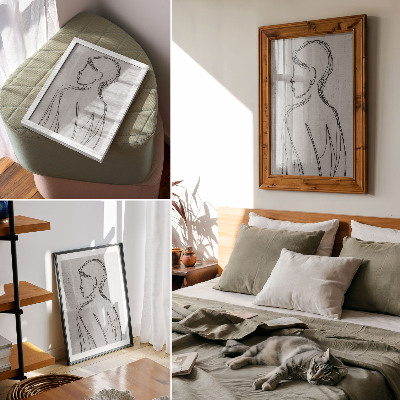 Plagát do obývačky Jemnosť línií, modernosť, pokoj, sivosť, elegancia