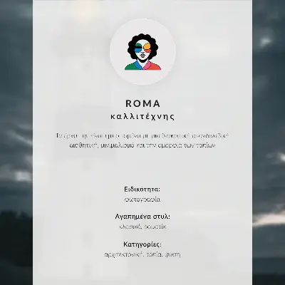 Plagát prímorské chaty v horách v štýle miernej prírodnej krajiny