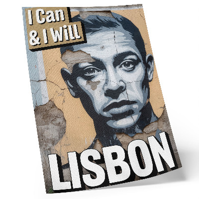 Poster na stenu Motív v pouličnom štýle s tvárou a motivačným nápisom