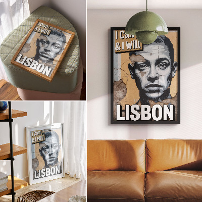 Poster na stenu Motív v pouličnom štýle s tvárou a motivačným nápisom
