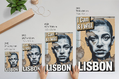 Poster na stenu Motív v pouličnom štýle s tvárou a motivačným nápisom