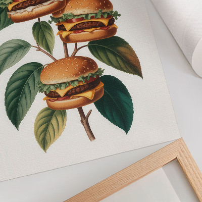 Plagát Hamburgery rastúce na konároch zeleného stromu