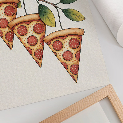 Poster na stenu Plátky pizze na konári stromu vo veselých farbách