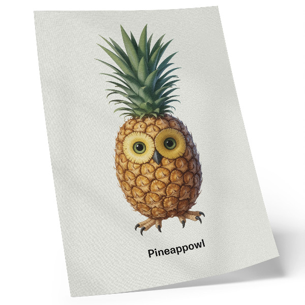 Poster na stenu Fantastická kombinácia ananásu a sovy