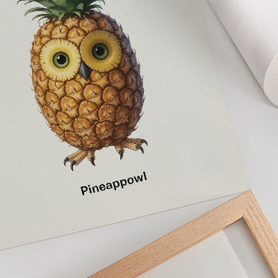 Poster na stenu Fantastická kombinácia ananásu a sovy