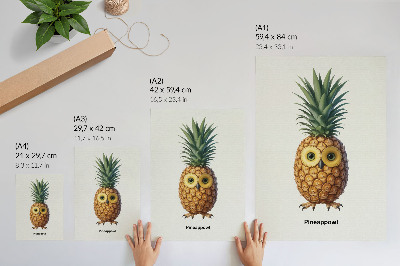 Poster na stenu Fantastická kombinácia ananásu a sovy