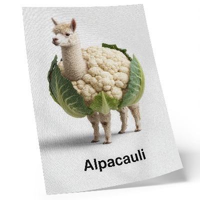 Plagát do obývačky Nezvyčajná kombinácia alpaky a karfiolu