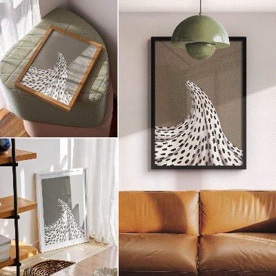 Poster na stenu Čierne bodky béžové pozadie minimalistický vzor