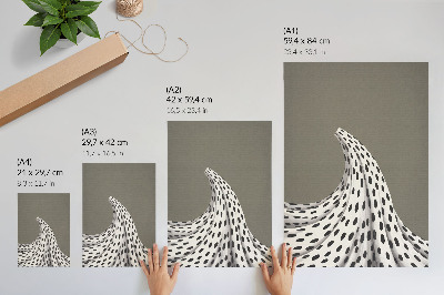 Poster na stenu Čierne bodky béžové pozadie minimalistický vzor