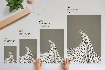 Plagát na stenu minimalistický vzor s čiernymi bodkami na béžovom pozadí