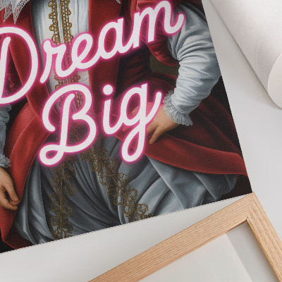 Poster na stenu Historický portrét neónový nápis kontrast moderný