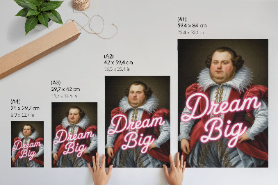 Poster na stenu Historický portrét neónový nápis kontrast moderný