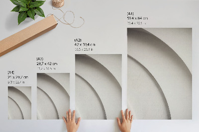 Plagát do obývačky Minimalistická kompozícia s bielymi krivkami