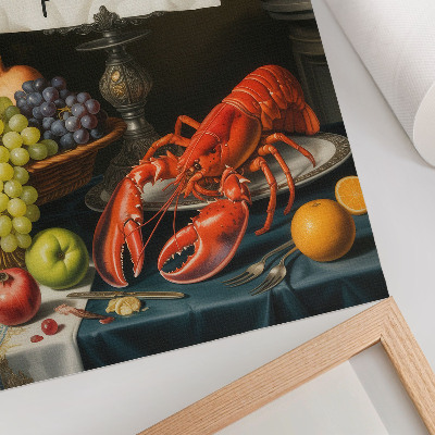 Poster na stenu Vtipný nápis s homárom v eklektických farbách